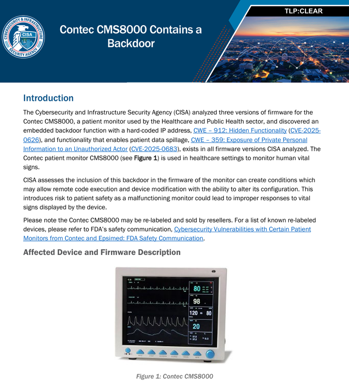 CMS 8000 backdoor